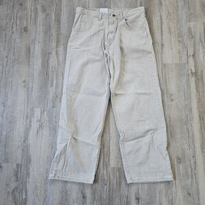 Vintage Wrangler Men's White Wide Leg Demin Jeans Made In The USA 32x30